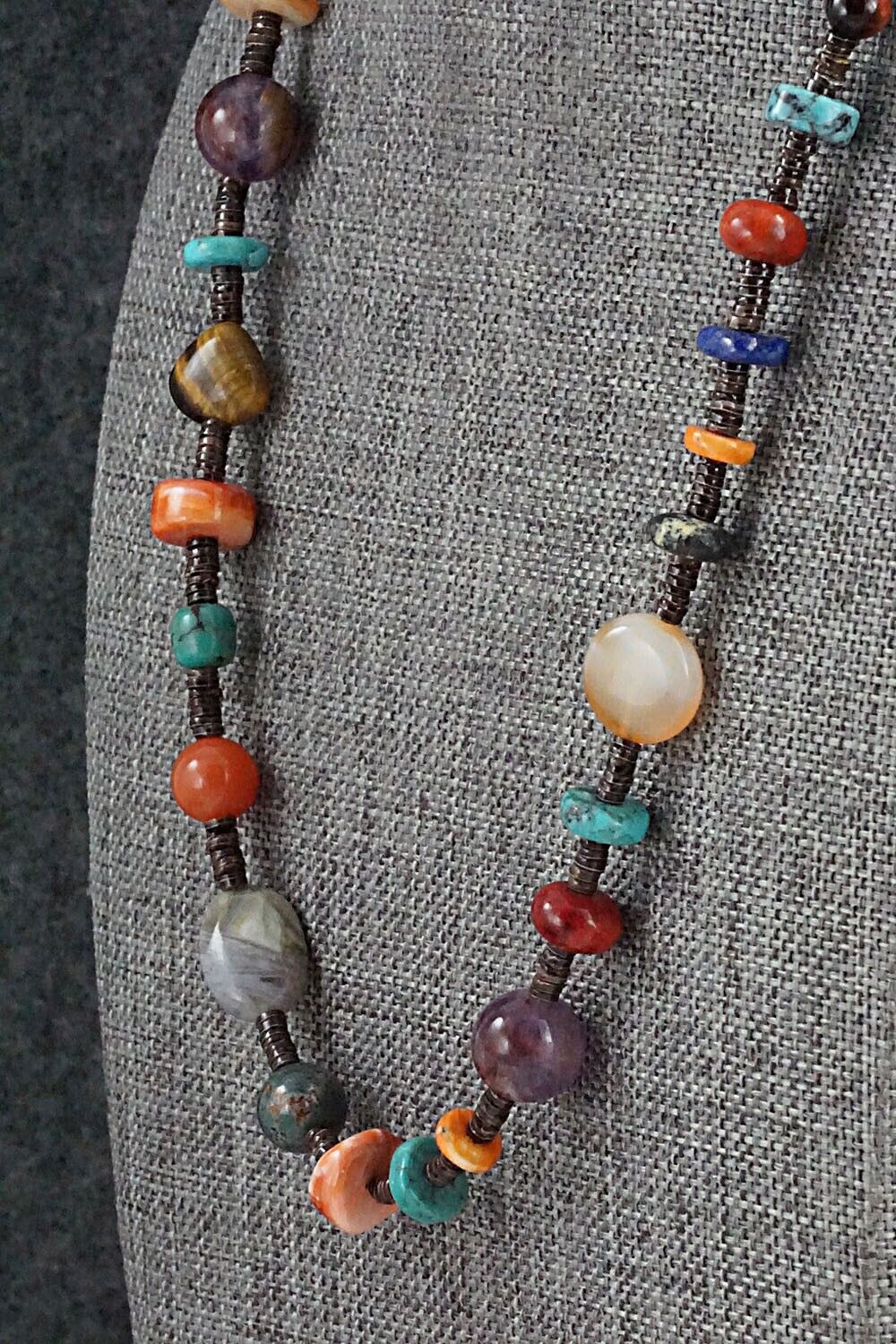 Multi-Stone and Sterling Silver Necklace - Helen Tsosie