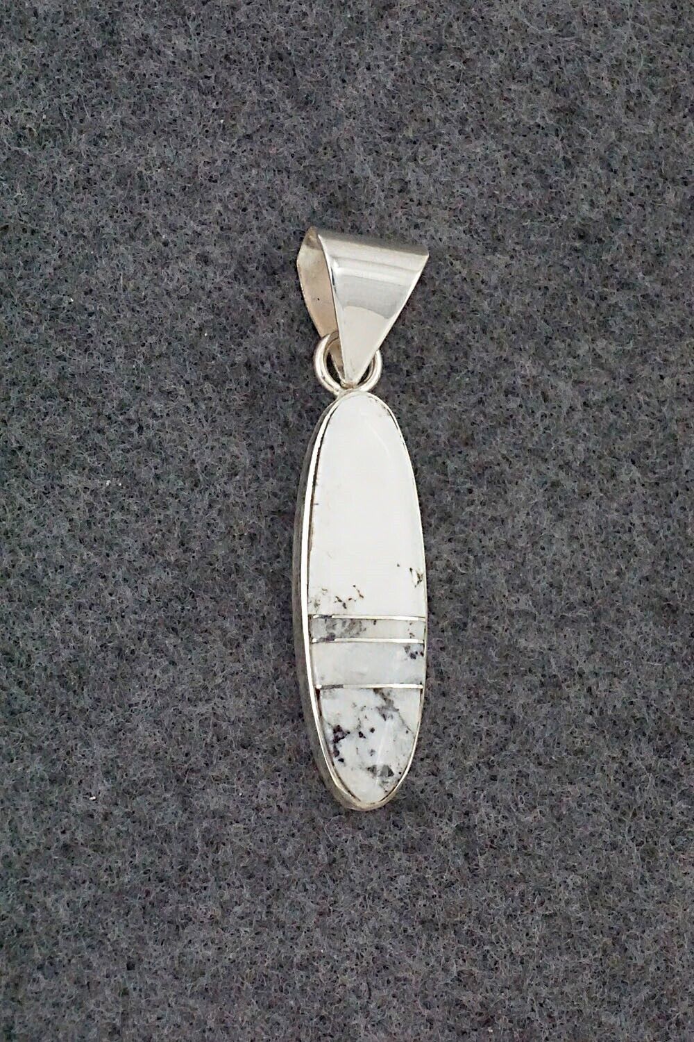 White Buffalo & Sterling Silver Pendant - Harold Smith