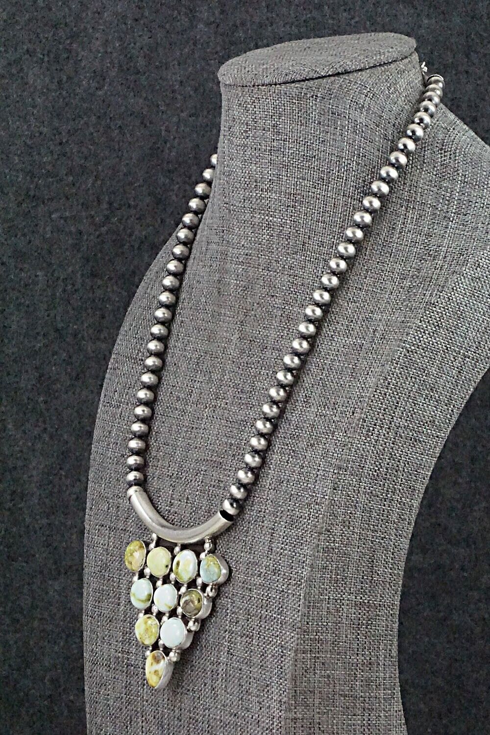Turquoise & Sterling Silver Necklace - Tom Lewis