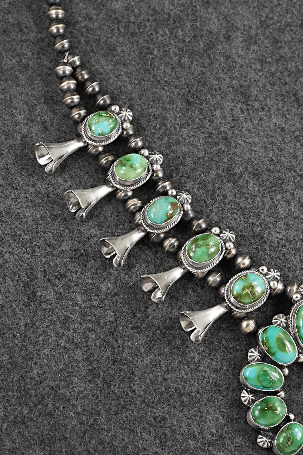 Turquoise & Sterling Silver Squash Blossom Set - Darrin Livingston