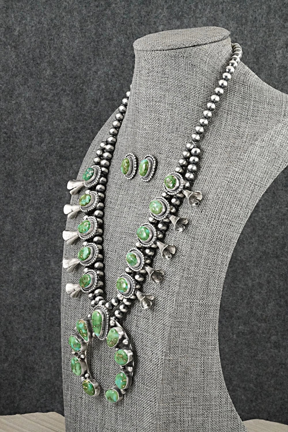 Turquoise & Sterling Silver Squash Blossom Set - Darrin Livingston