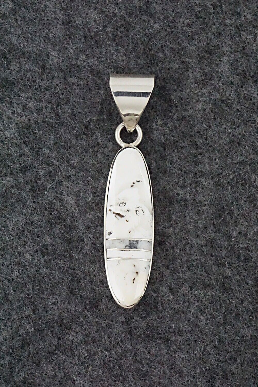 White Buffalo & Sterling Silver Pendant - Harold Smith