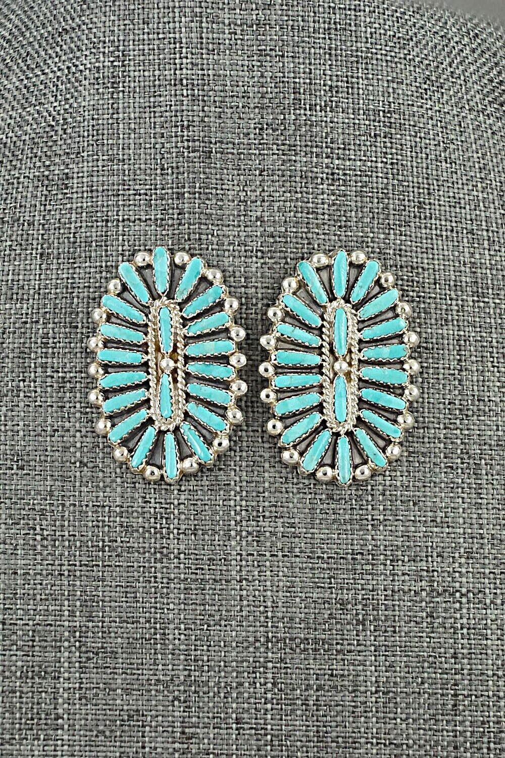 Turquoise & Sterling Silver Earrings - Lavell Byjoe