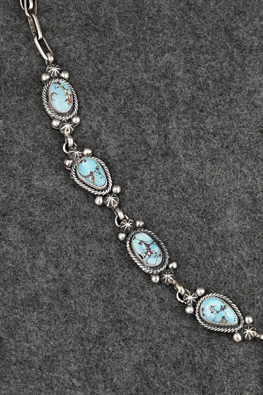 Turquoise & Sterling Silver Necklace and Earrings Set - Darrin Livingston