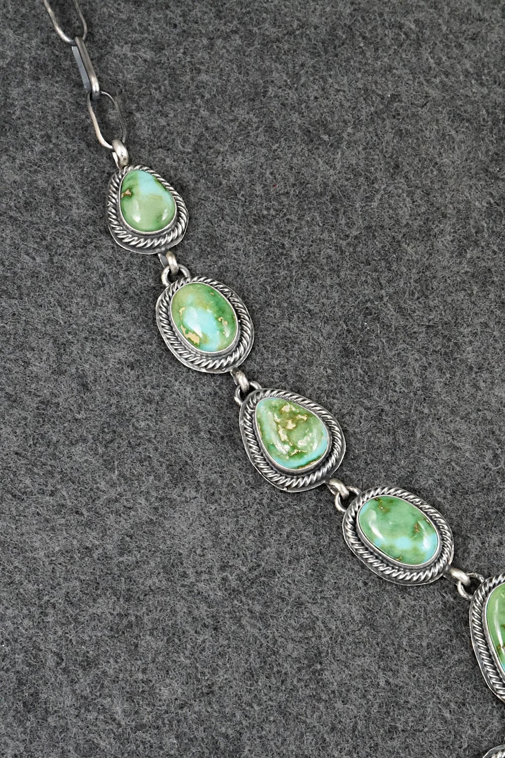 Turquoise & Sterling Silver Necklace and Earrings Set - Darrin Livingston