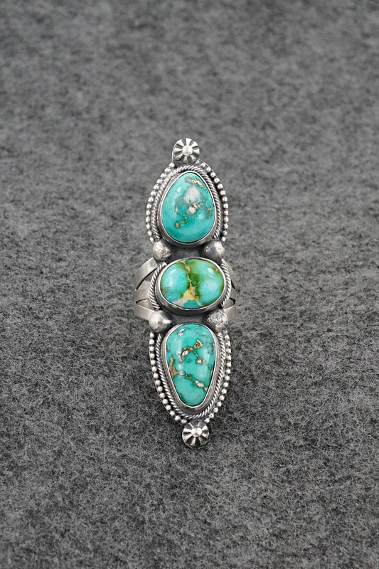 Turquoise & Sterling Silver Ring - Bobby Johnson - Size 7.5