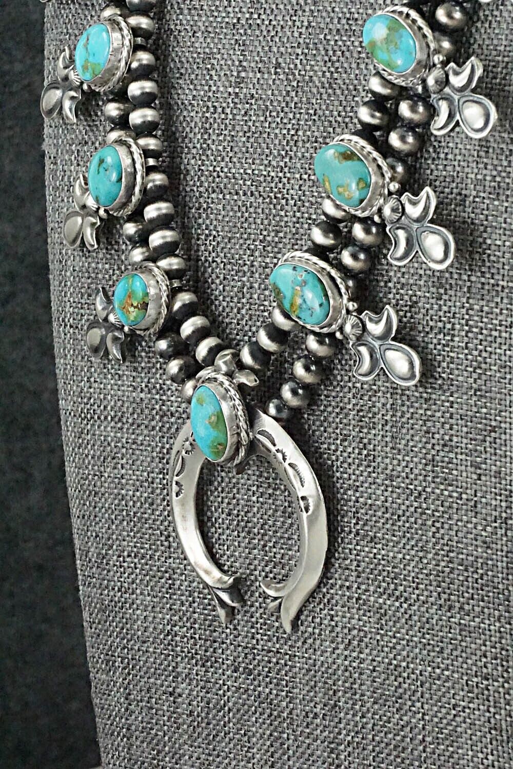 Turquoise & Sterling Silver Squash Blossom Set - Adrienne Gordon