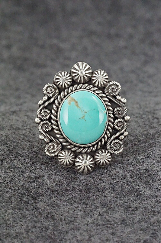 Turquoise & Sterling Silver Ring - Rosita Calladitto - Size 7.5
