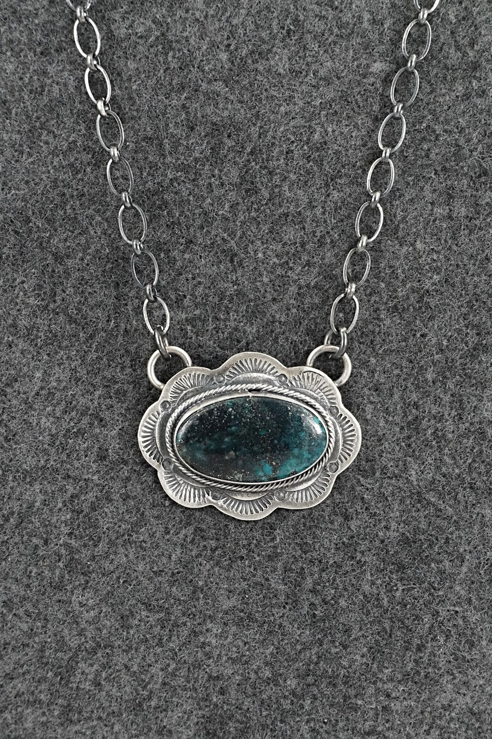 Turquoise & Sterling Silver Necklace - Bobby Johnson