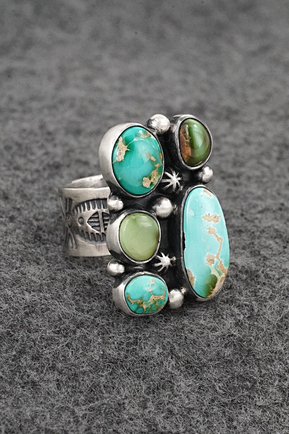 Turquoise & Sterling Silver Ring - Angela Martin - Size 6.5