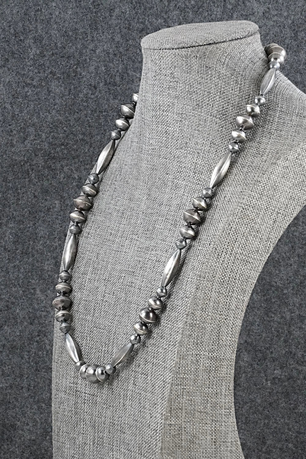 Sterling Silver Navajo Pearl Necklace 22" - Vintage