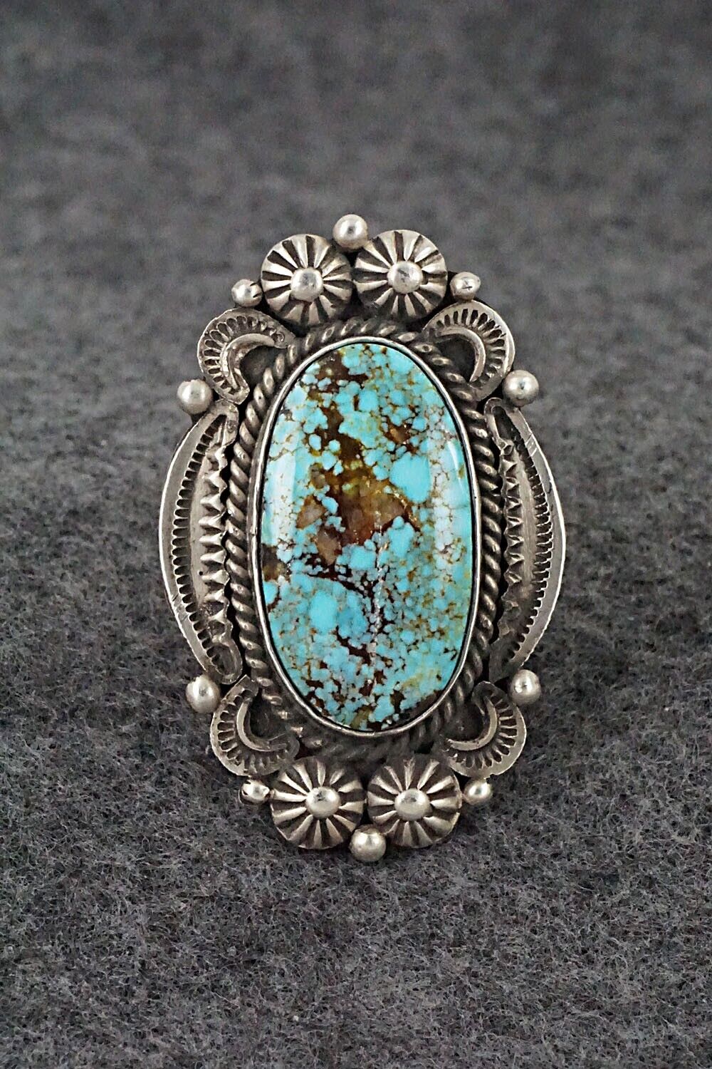 Turquoise & Sterling Silver Ring - Rosita Calladitto - Size 8.5