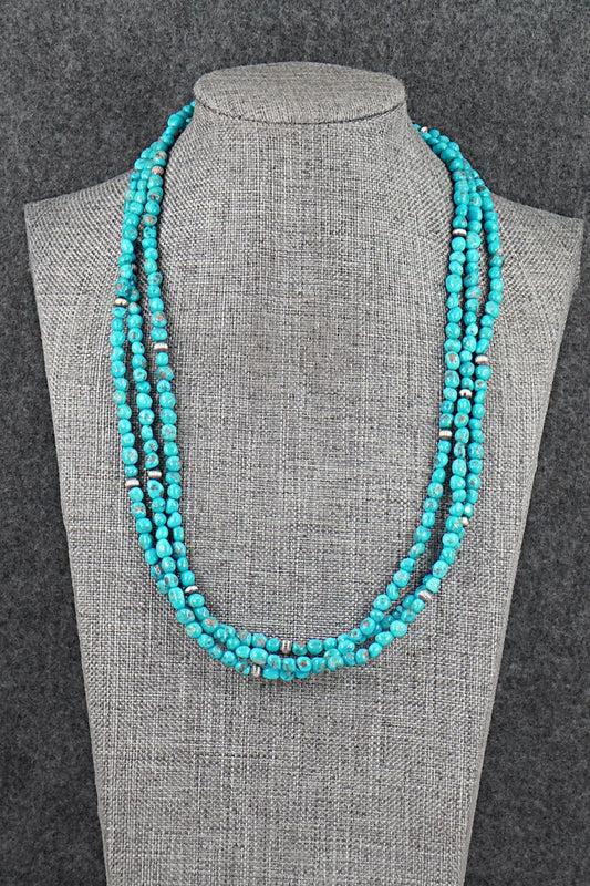 Turquoise & Sterling Silver Necklace - Theresa Skeets