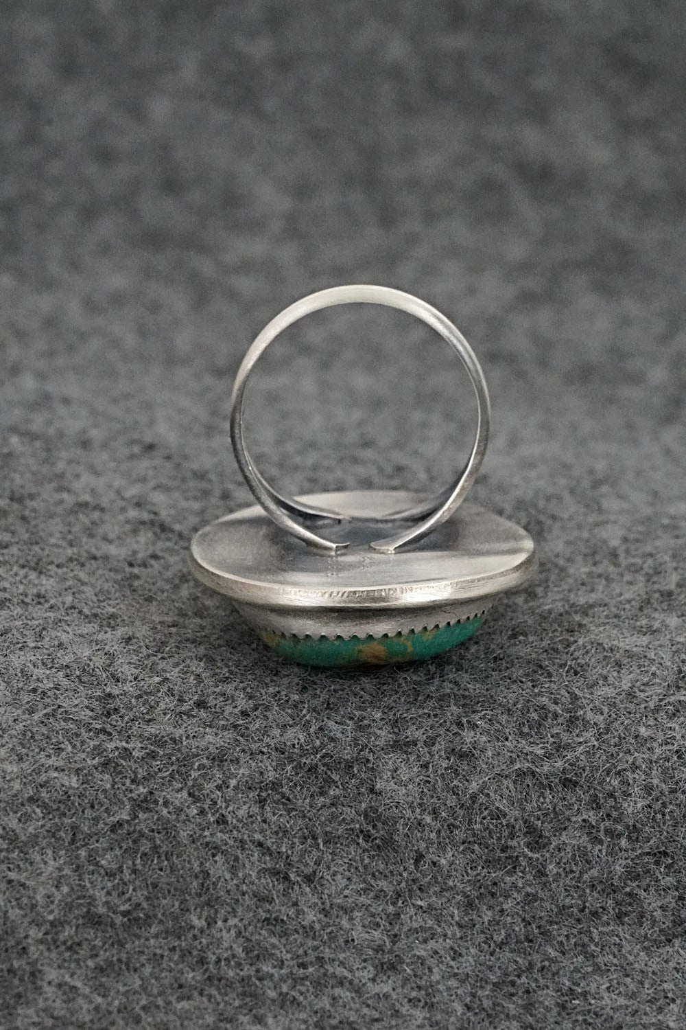 Turquoise & Sterling Silver Ring - Leslie Nez - Size 8.5