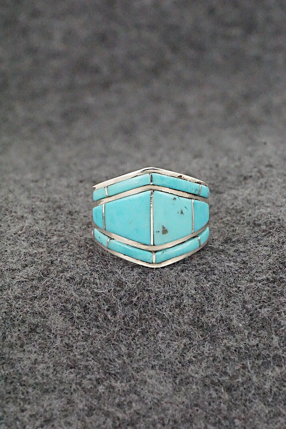 Turquoise & Sterling Silver Ring - Andrew Enrico - Size 8