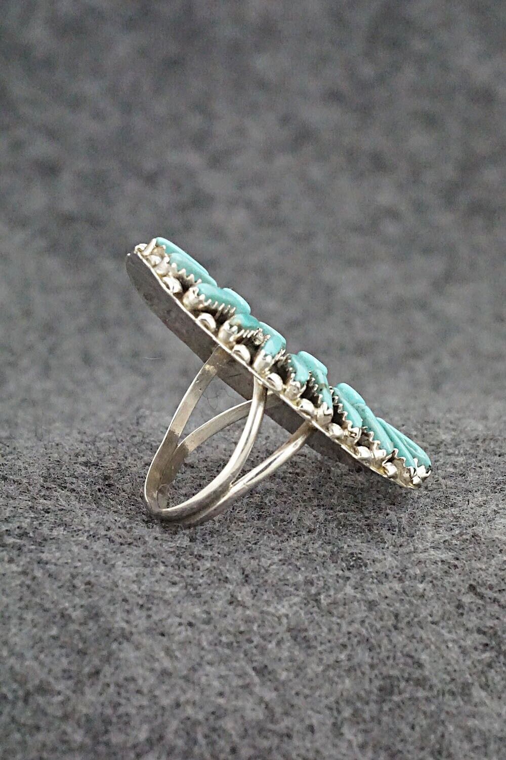 Turquoise & Sterling Silver Ring - Charlie John - Size 8.5