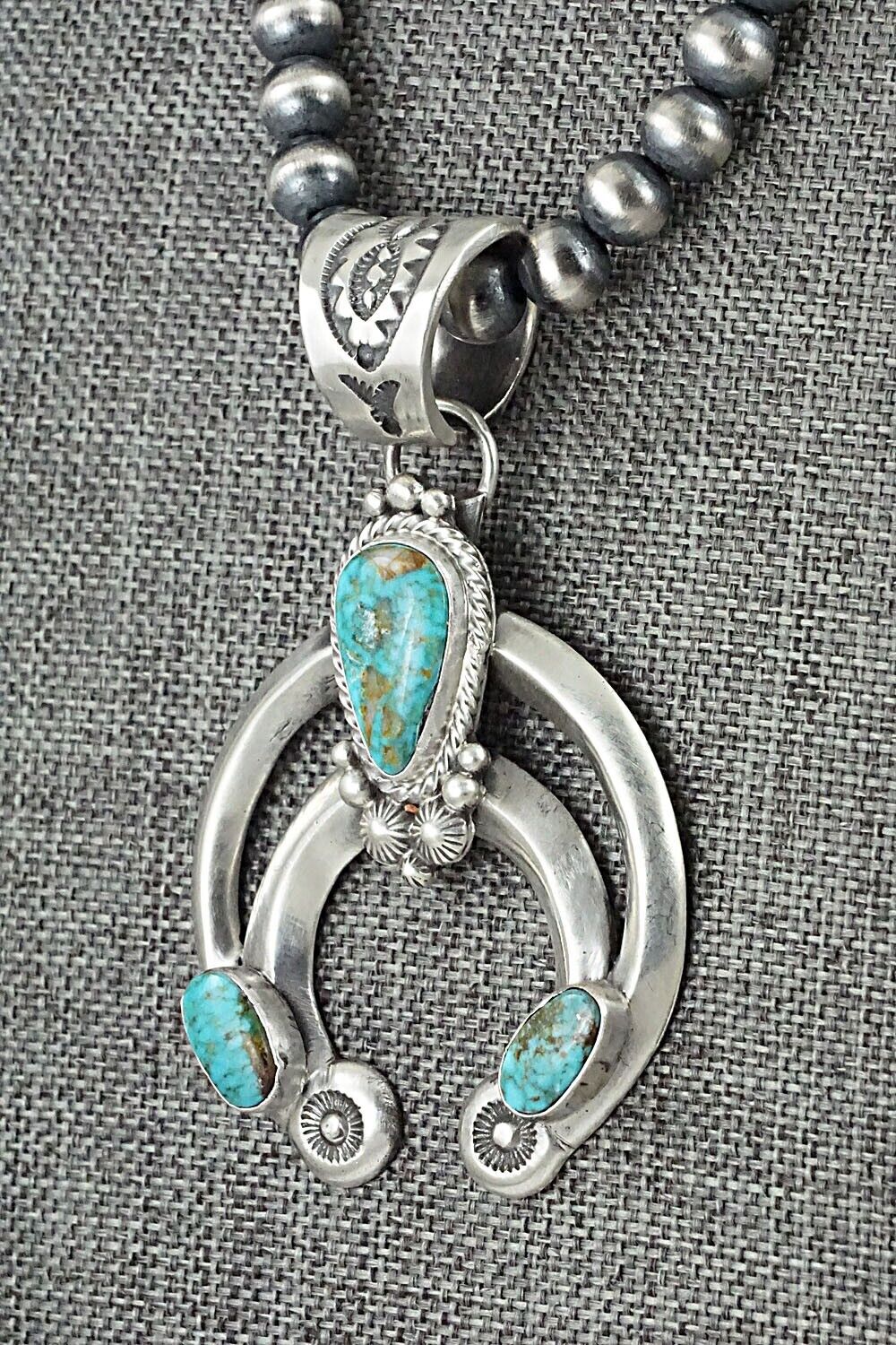 Turquoise & Sterling Silver Necklace - Tom Lewis