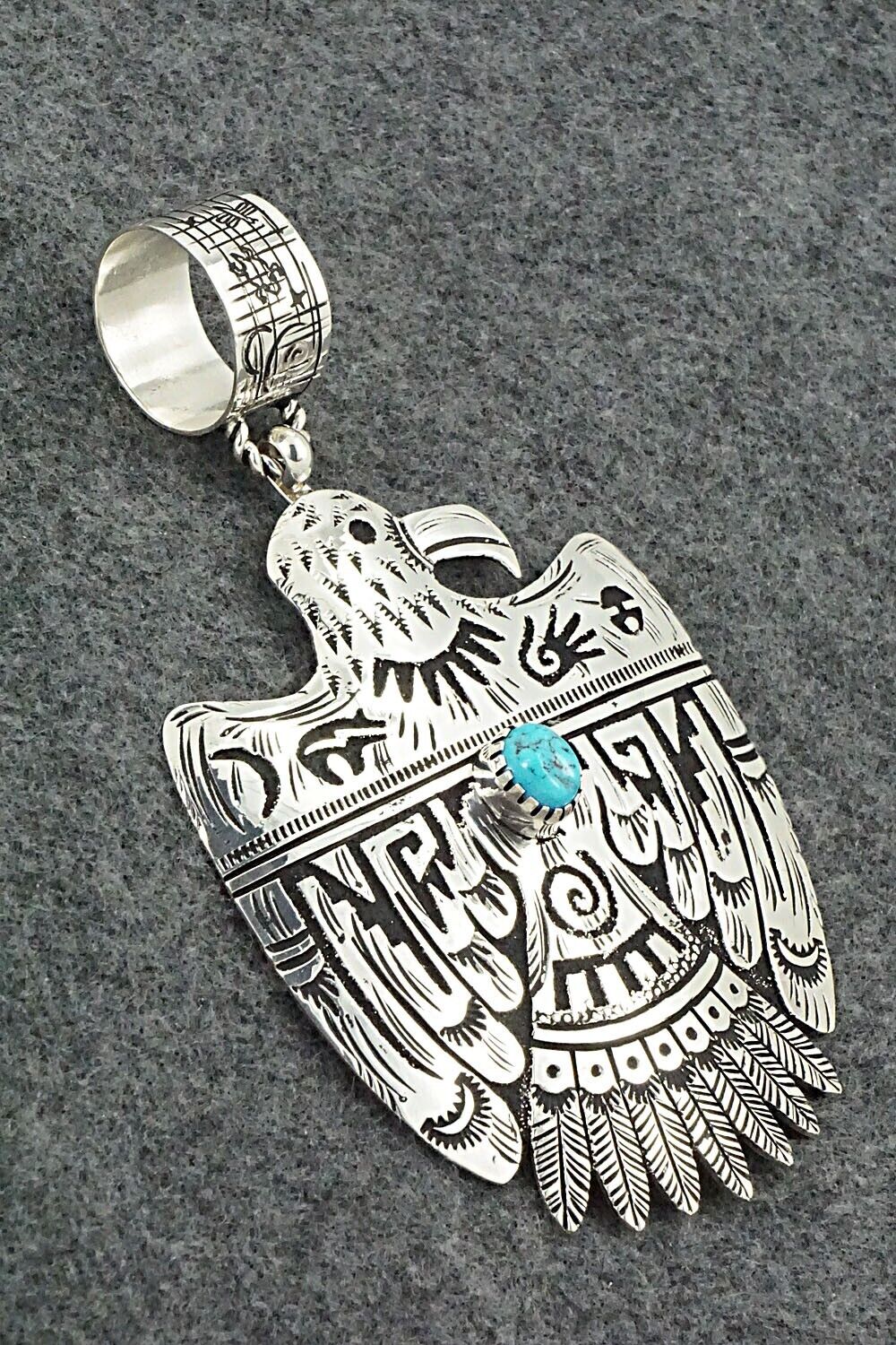 Turquoise & Sterling Silver Pendant - Richard Singer
