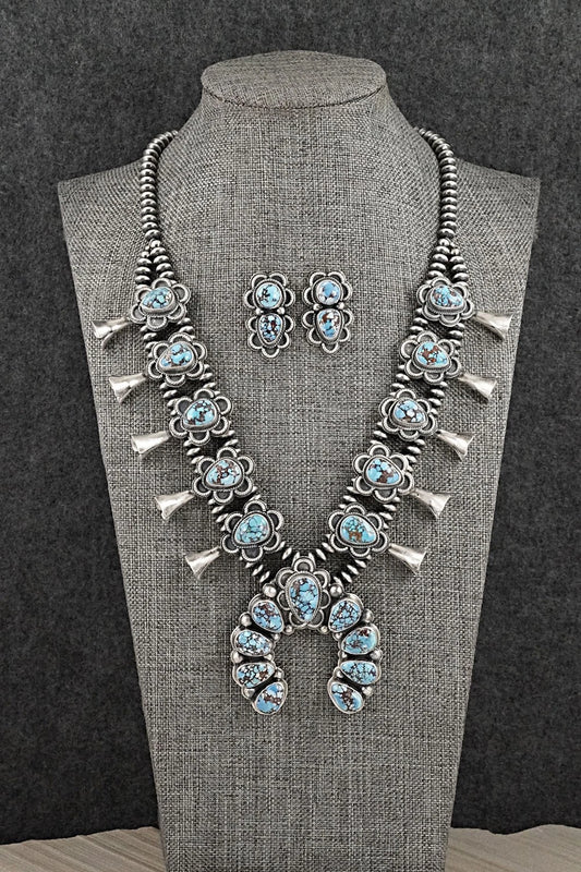 Turquoise & Sterling Silver Squash Blossom Set - Darrin Livingston