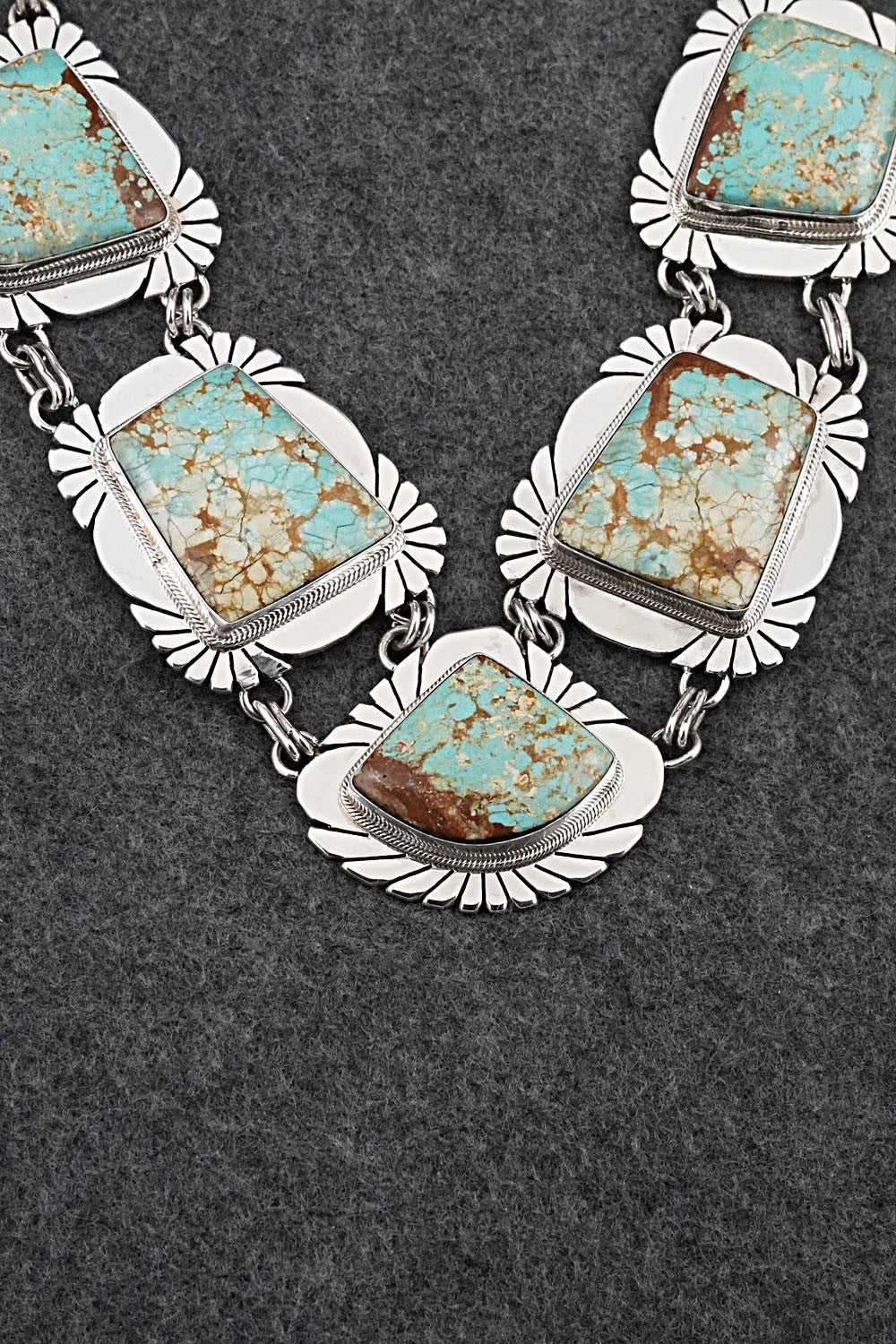 Turquoise & Sterling Silver Necklace and Earrings Set - Mark Yazzie