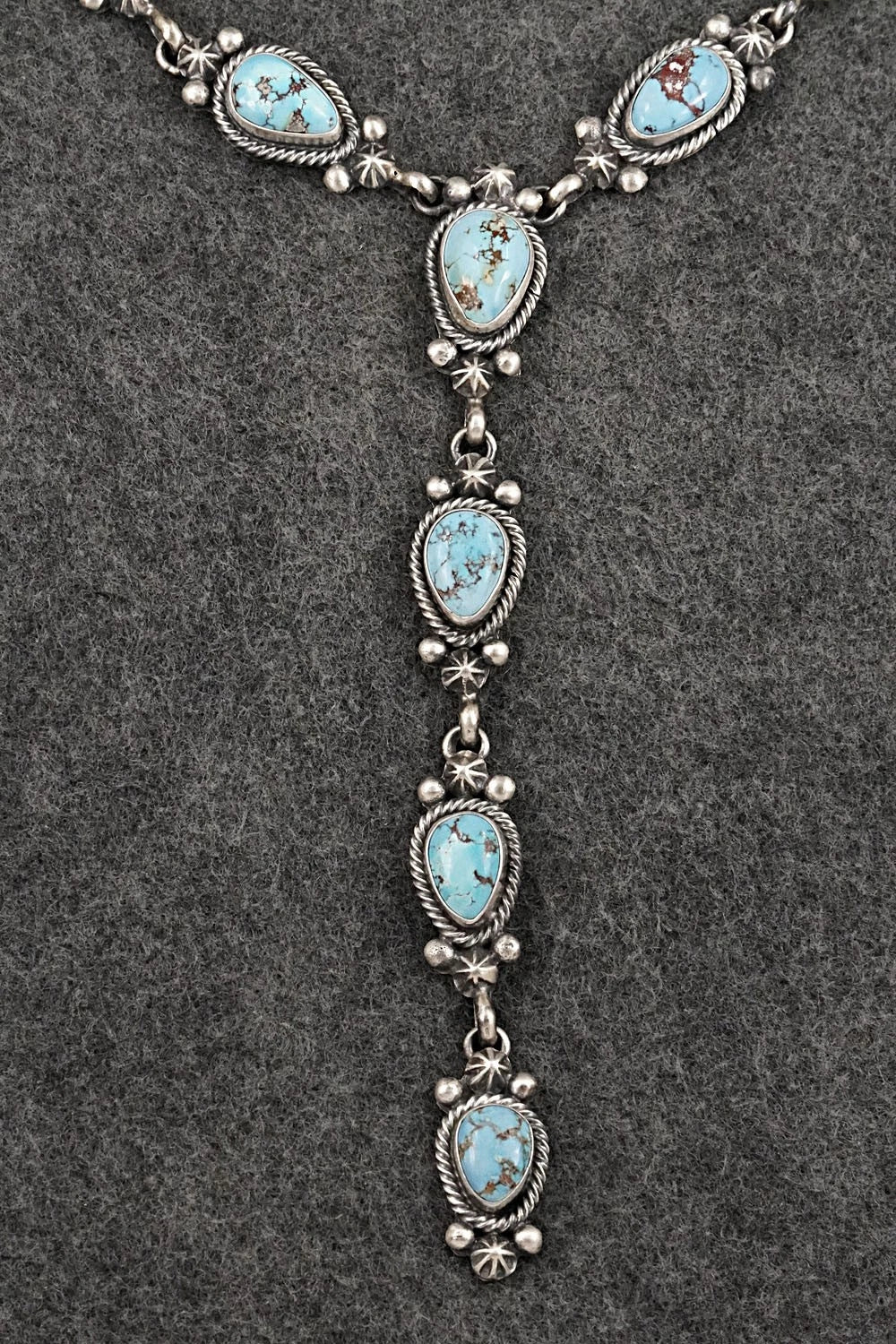Turquoise & Sterling Silver Necklace and Earrings Set - Darrin Livingston