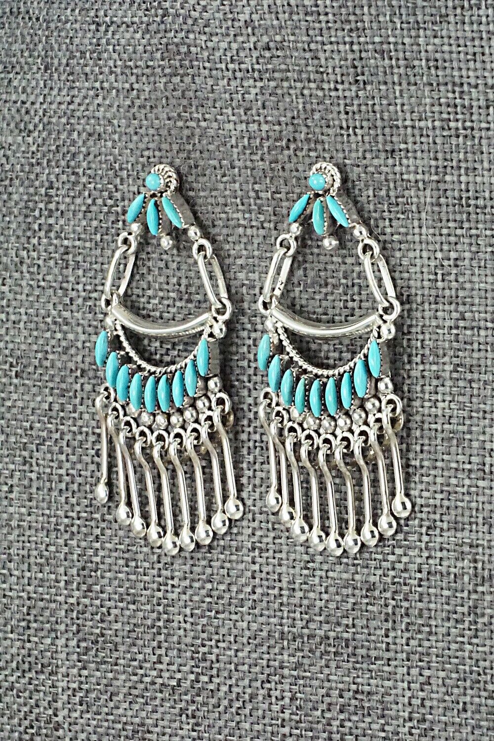 Turquoise & Sterling Silver Earrings - Stewart Natewa