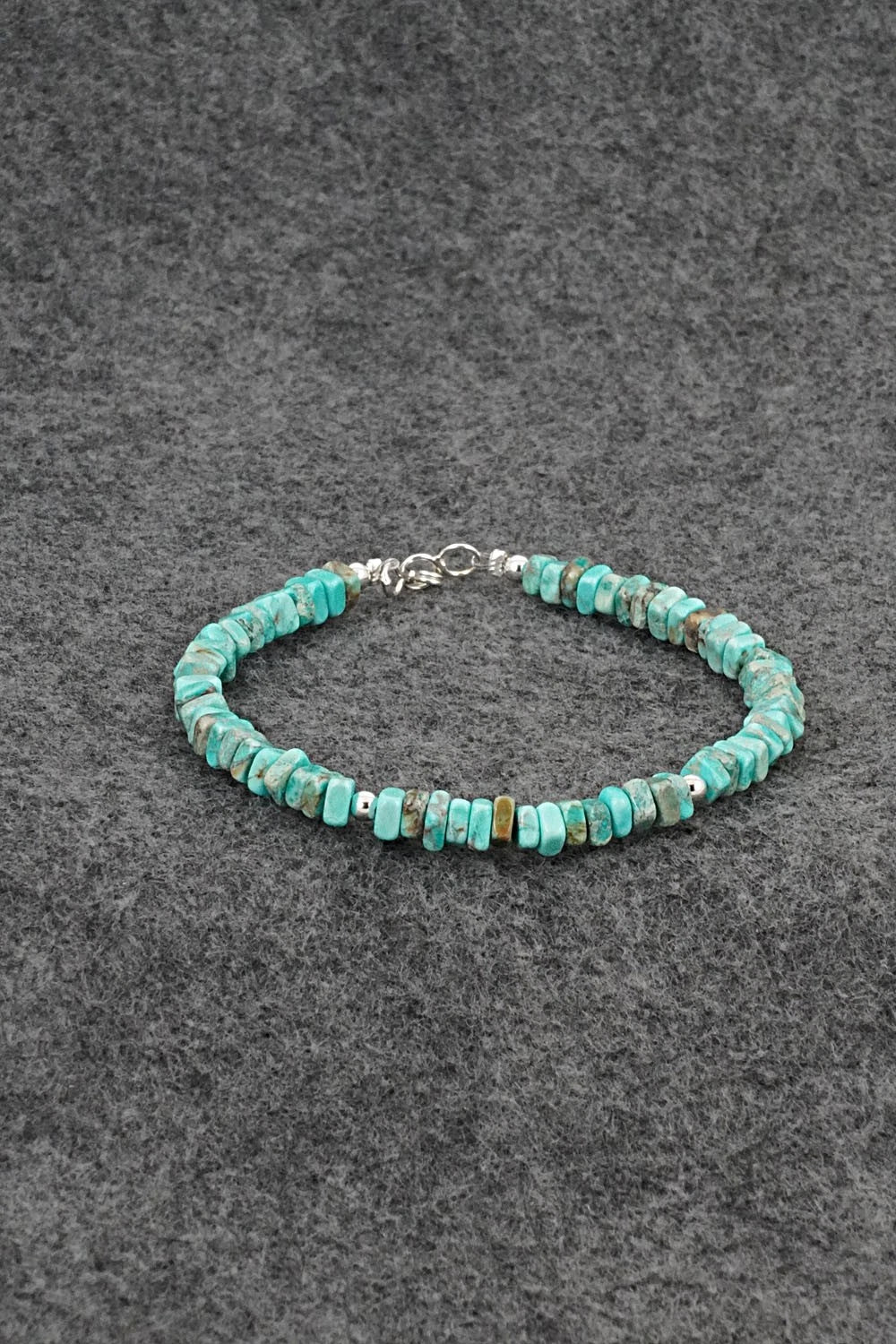 Turquoise & Sterling Silver Bracelet - Doreen Jake