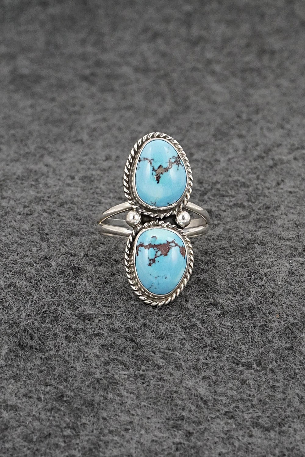 Turquoise & Sterling Silver Ring - Eugene Gruber - Size 8
