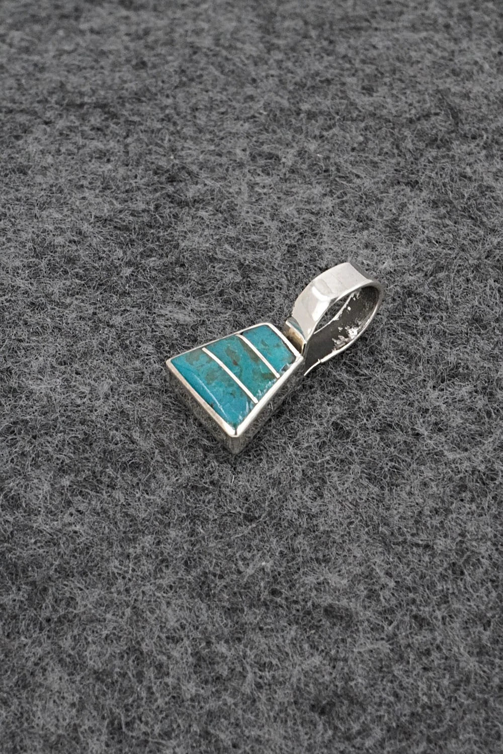 Turquoise & Sterling Silver Inlay Pendant - Michelle Haloo