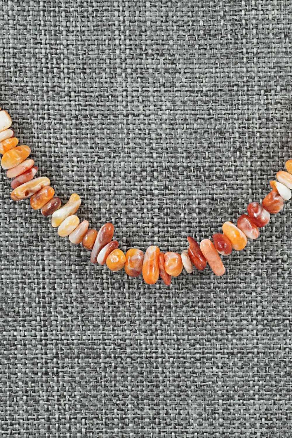 Turquoise, Spiny Oyster & Sterling Silver Necklace 17" - Doreen Jake