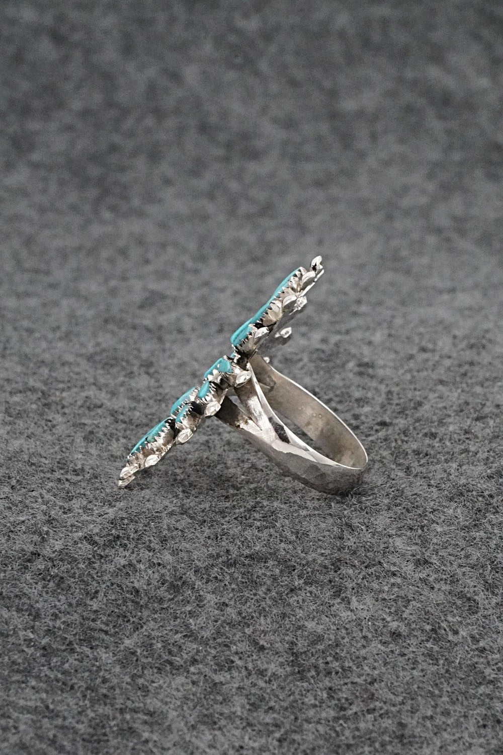Turquoise & Sterling Silver Ring - Evonne Hustito - Size 8.5