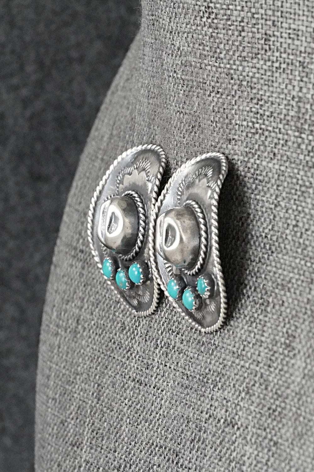Turquoise & Sterling Silver Earrings - Bobby Platero