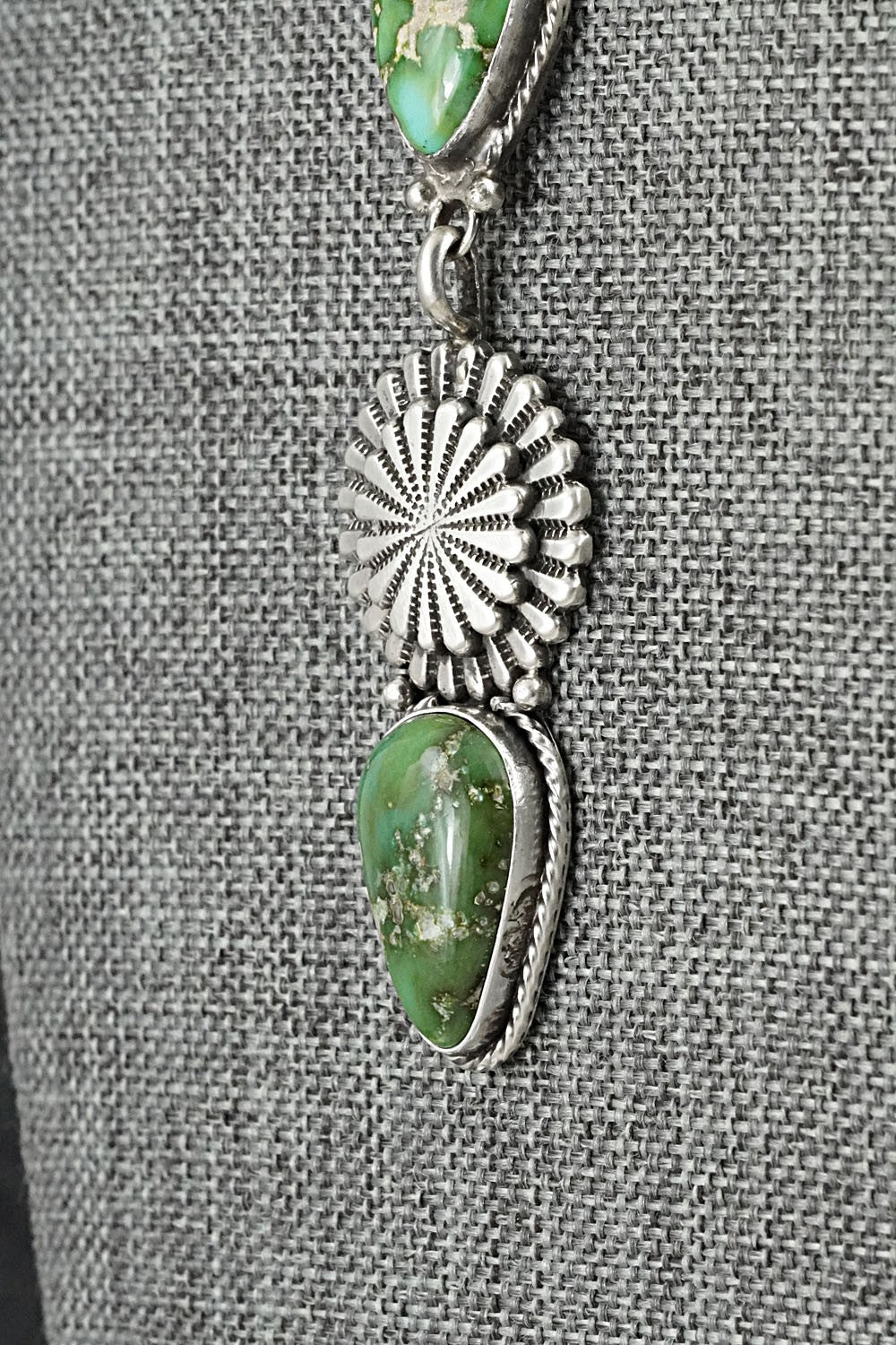 Turquoise & Sterling Silver Navajo Pearl Necklace - Adrienne Gordon