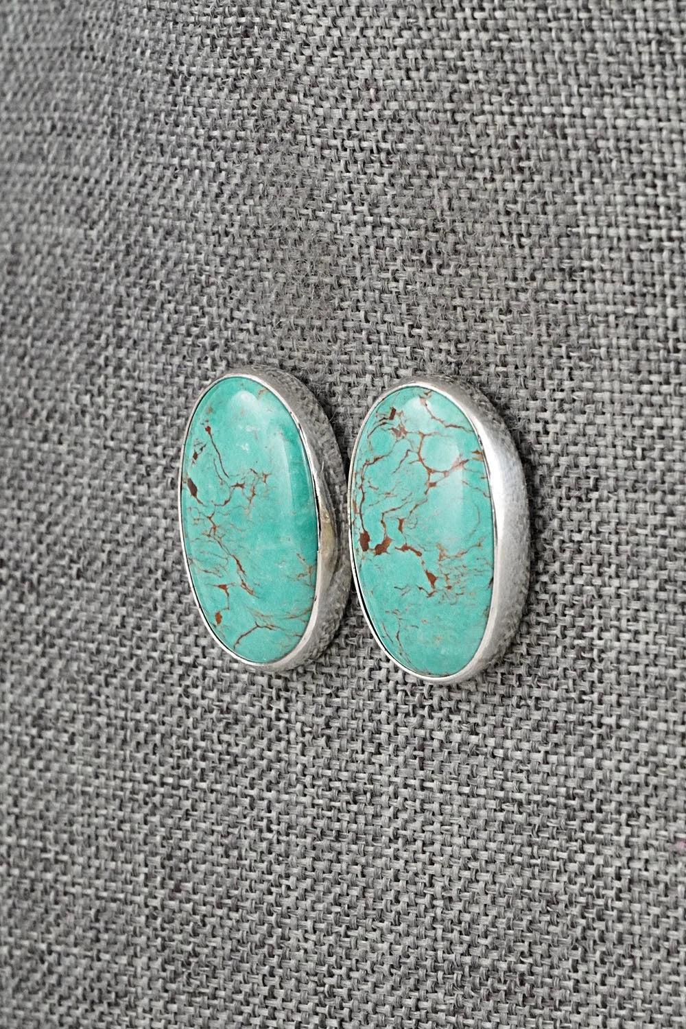 Turquoise & Sterling Silver Earrings - Eugene Gruber