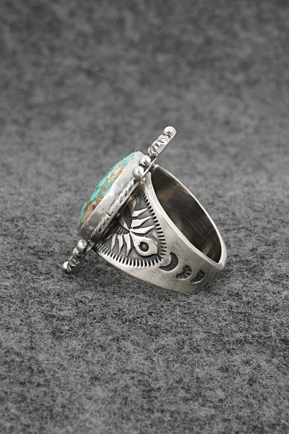 Turquoise & Sterling Silver Ring - Samuel Yellowhair - Size 7