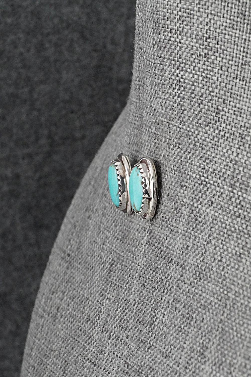 Turquoise & Sterling Silver Earrings - Ernest Hawthorne