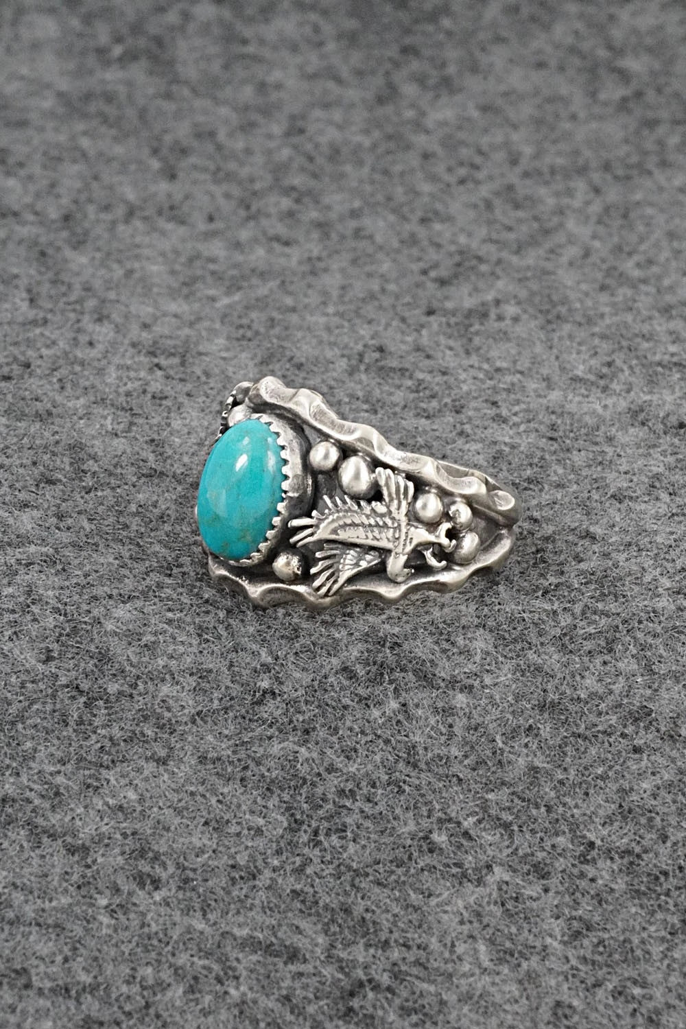 Turquoise & Sterling Silver Ring - Genevieve Francisco - Size 12.75