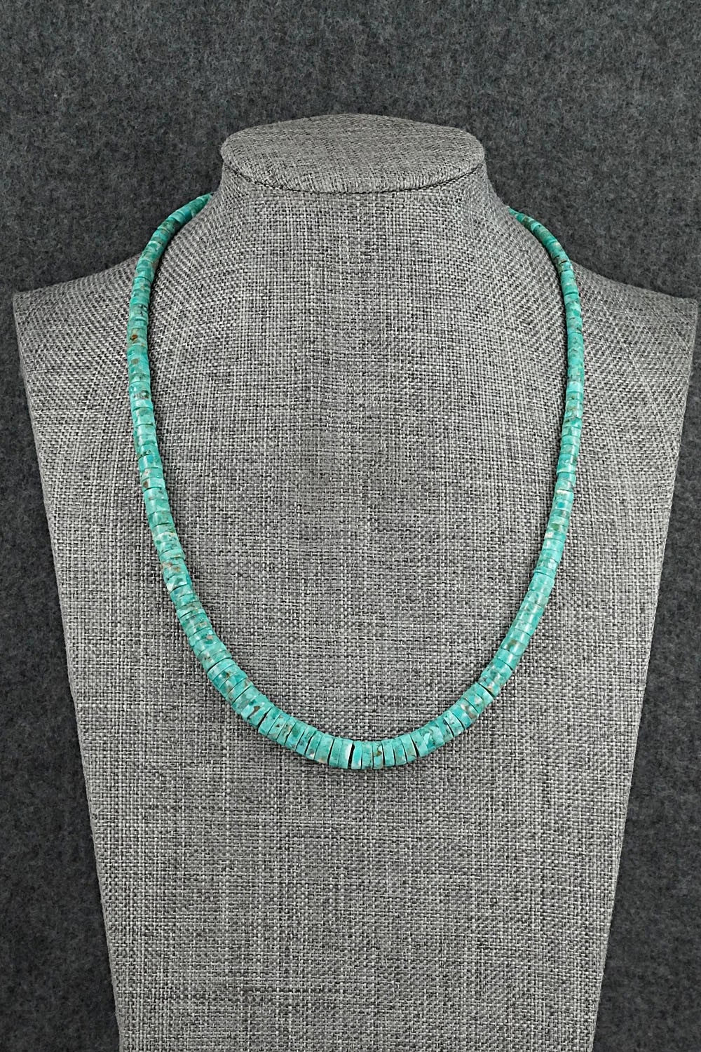 Turquoise & Sterling Silver Necklace 18" - Doreen Jake