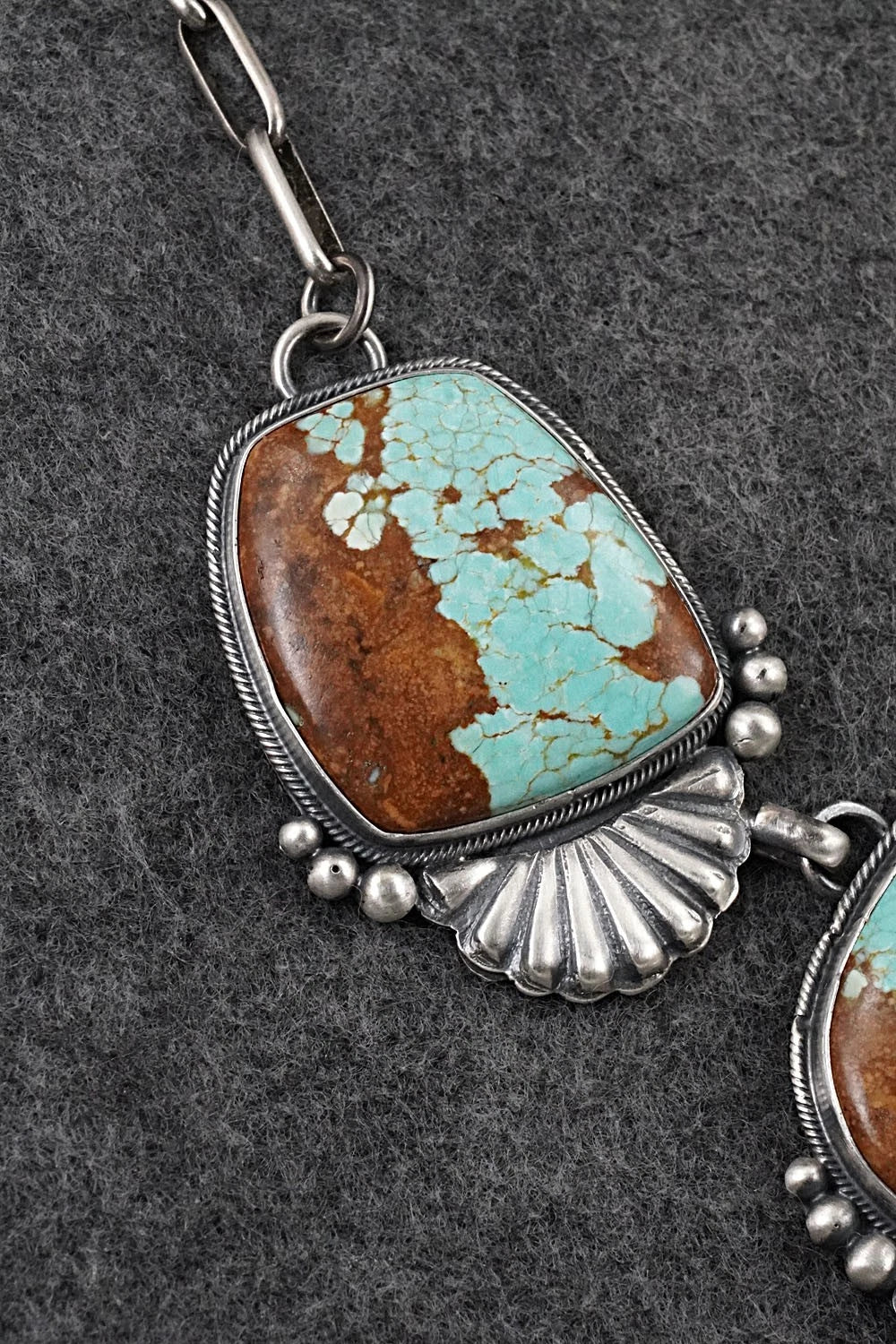 Turquoise & Sterling Silver Necklace and Earrings Set - Paul Livingston