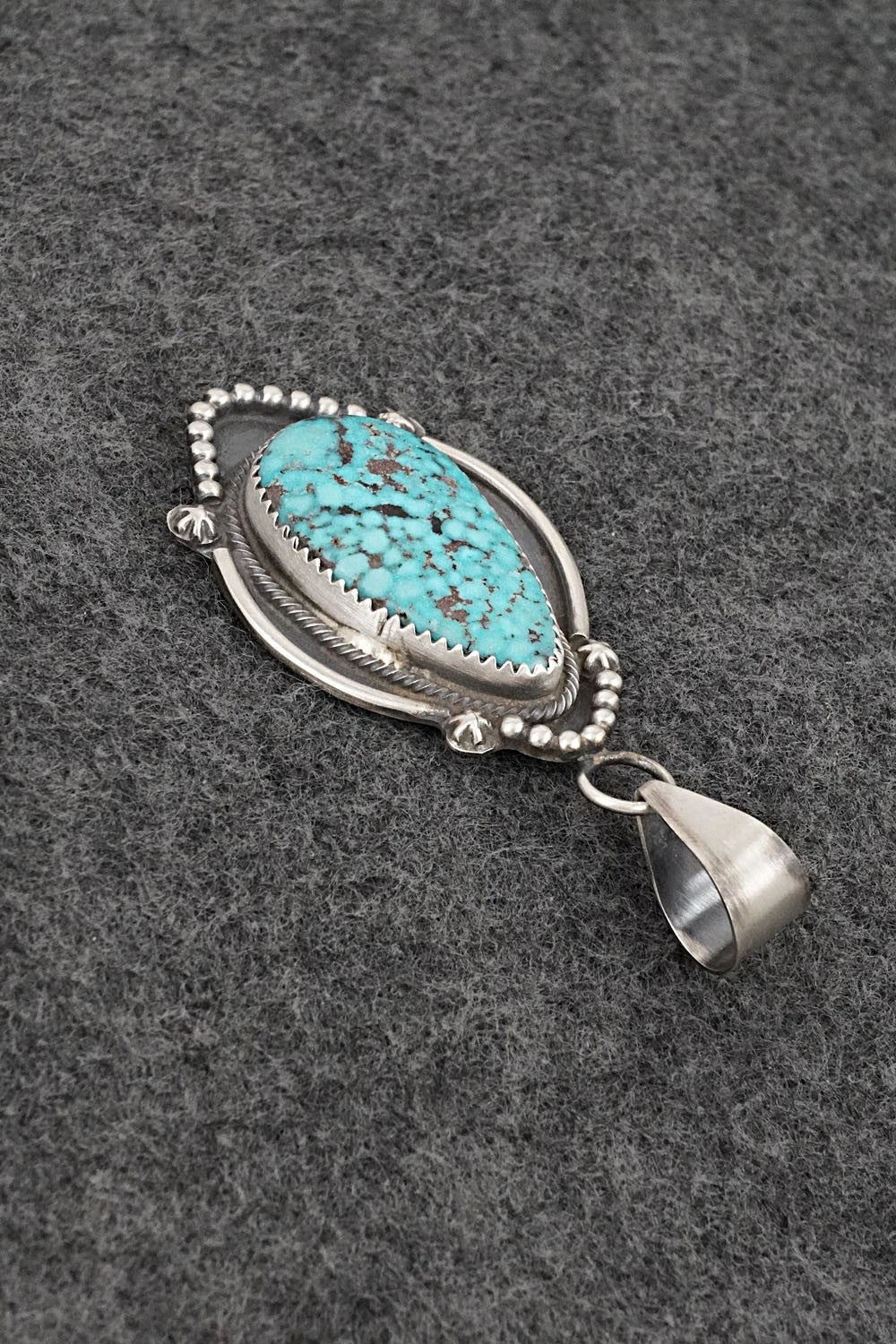Turquoise & Sterling Silver Pendant - Leslie Nez