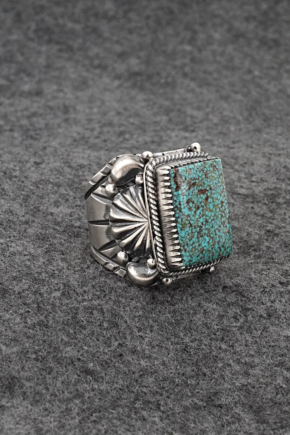 Turquoise & Sterling Silver Ring - Delbert Gordon - Size 11.5