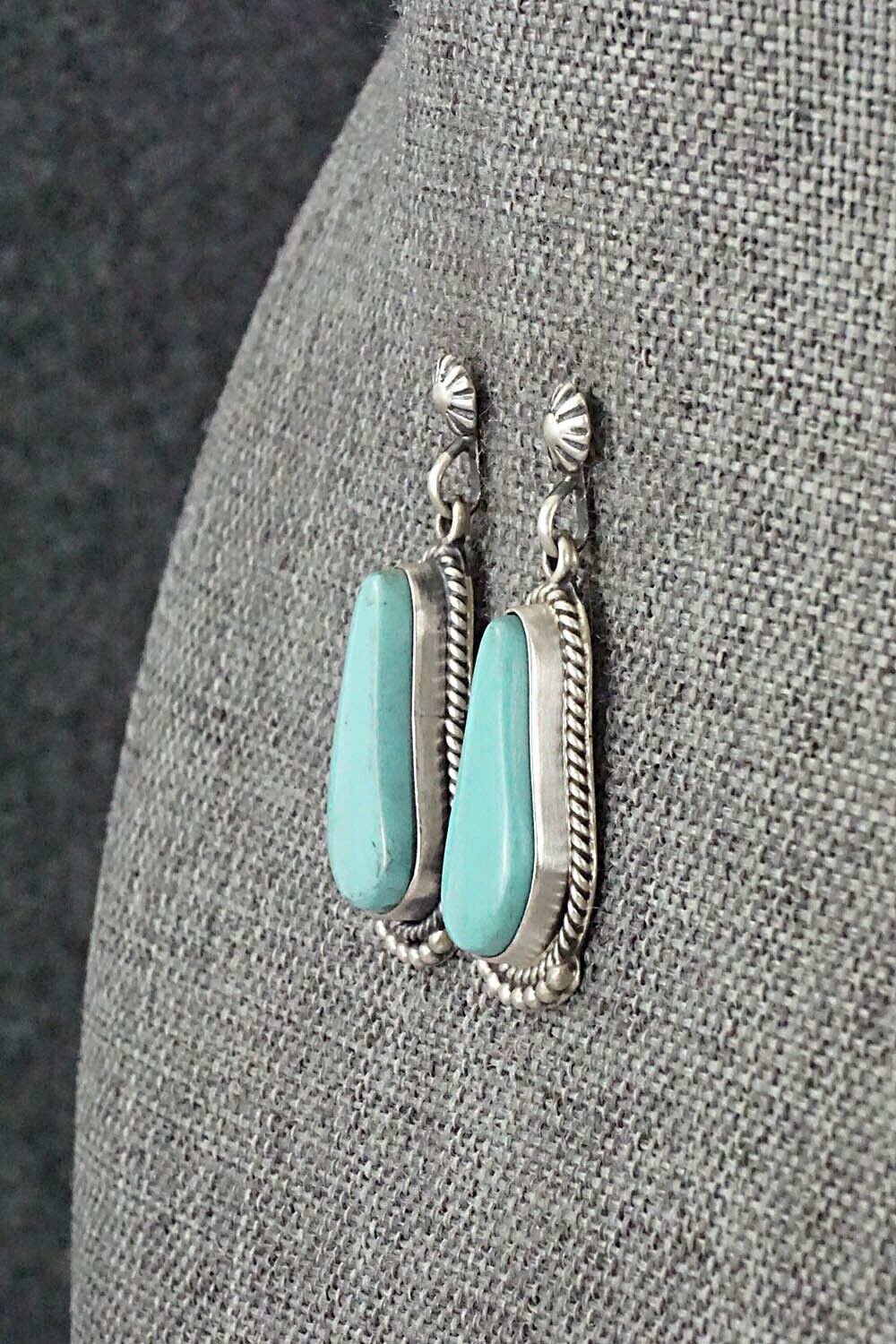 Turquoise & Sterling Silver Earrings - Verley Betone