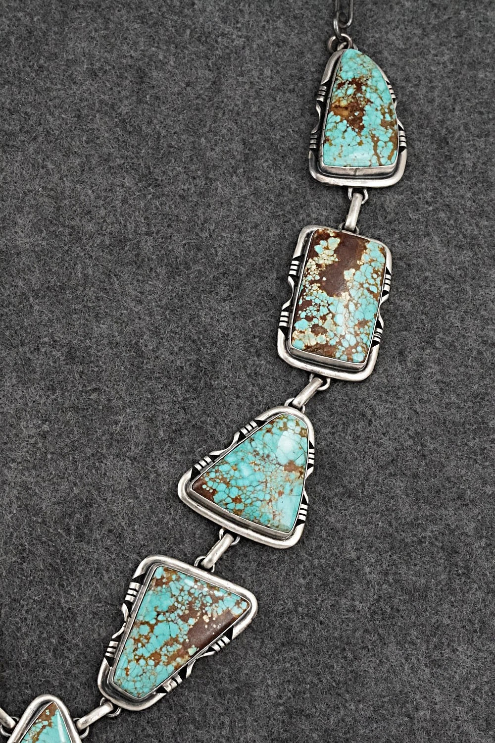Turquoise & Sterling Silver Necklace and Earrings Set - Paul Livingston