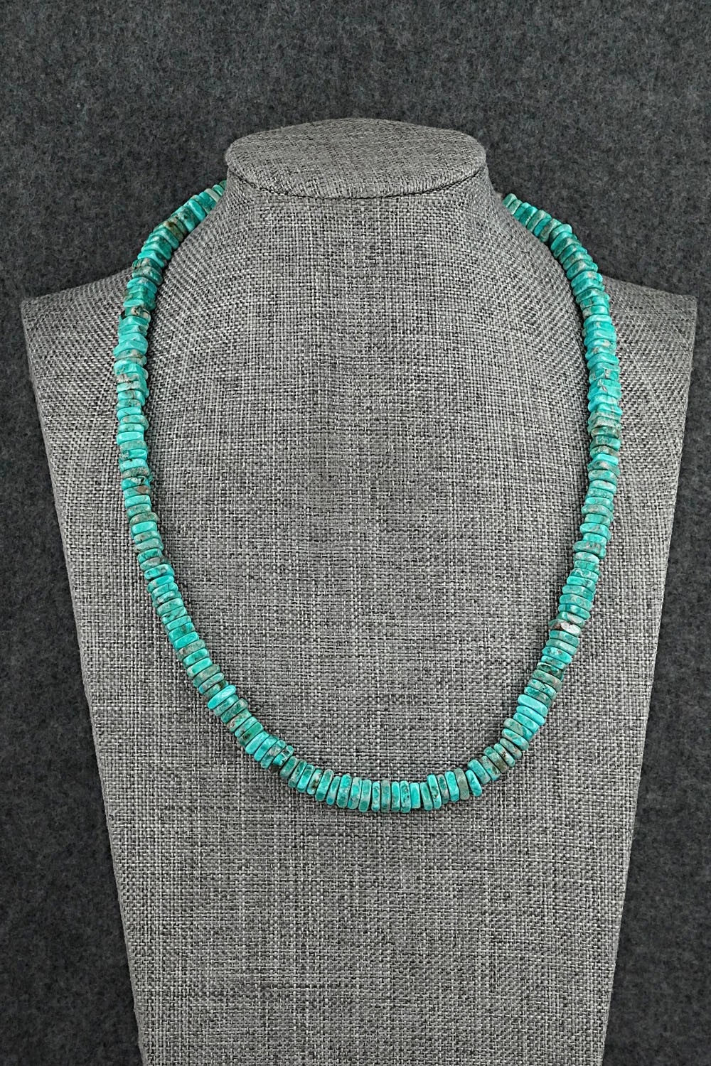 Turquoise & Sterling Silver Necklace 18" - Doreen Jake