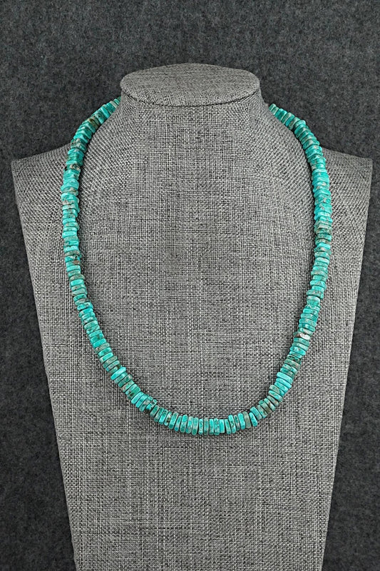 Turquoise & Sterling Silver Necklace 18" - Doreen Jake