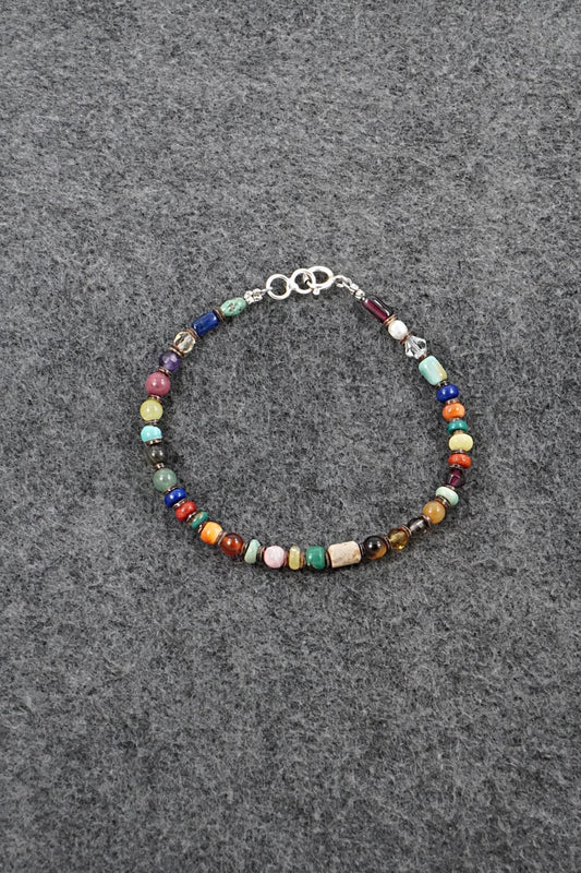Multi-Stone & Sterling Silver Bracelet - Helen Tsosie