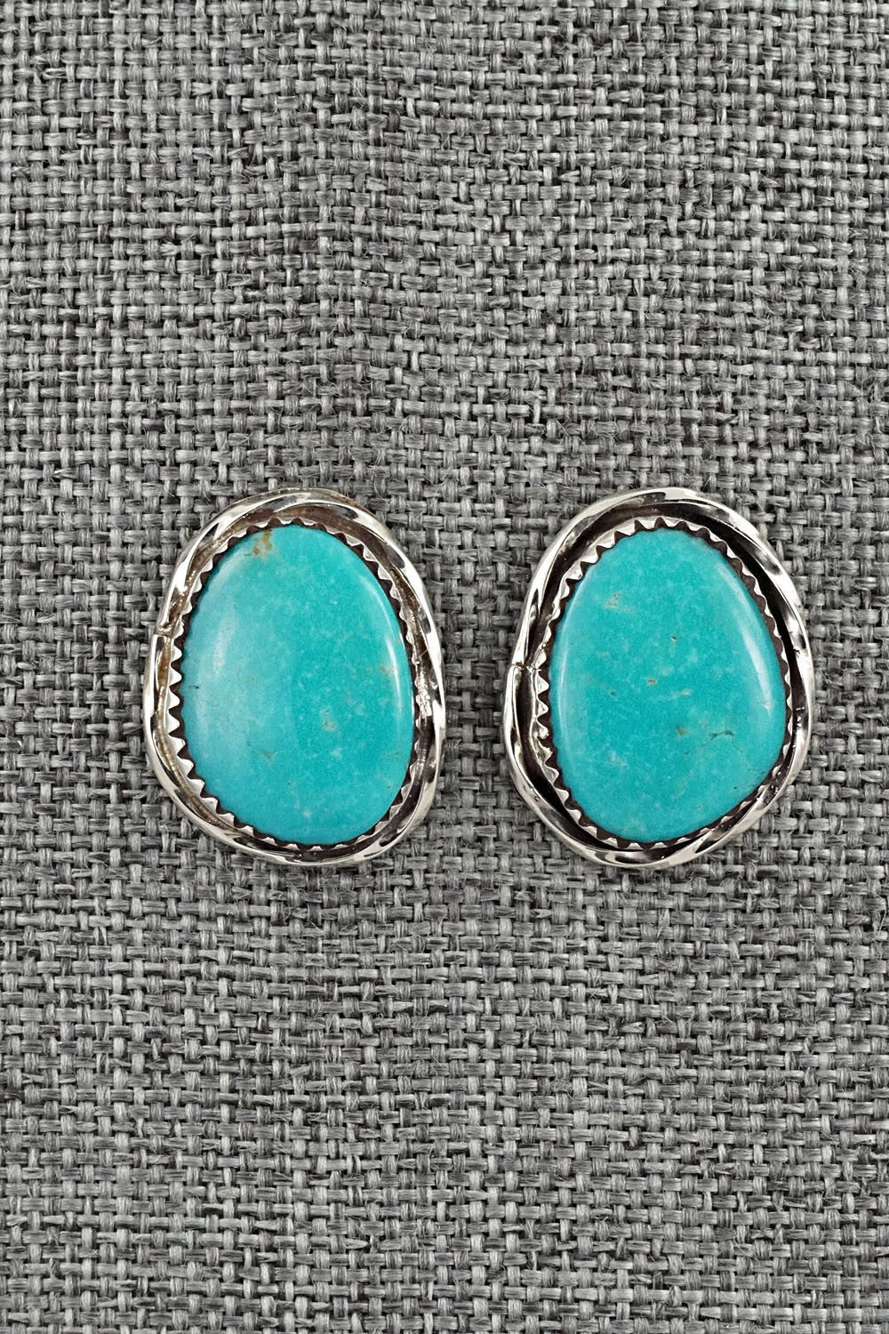 Turquoise & Sterling Silver Earrings - Ernest Hawthorne