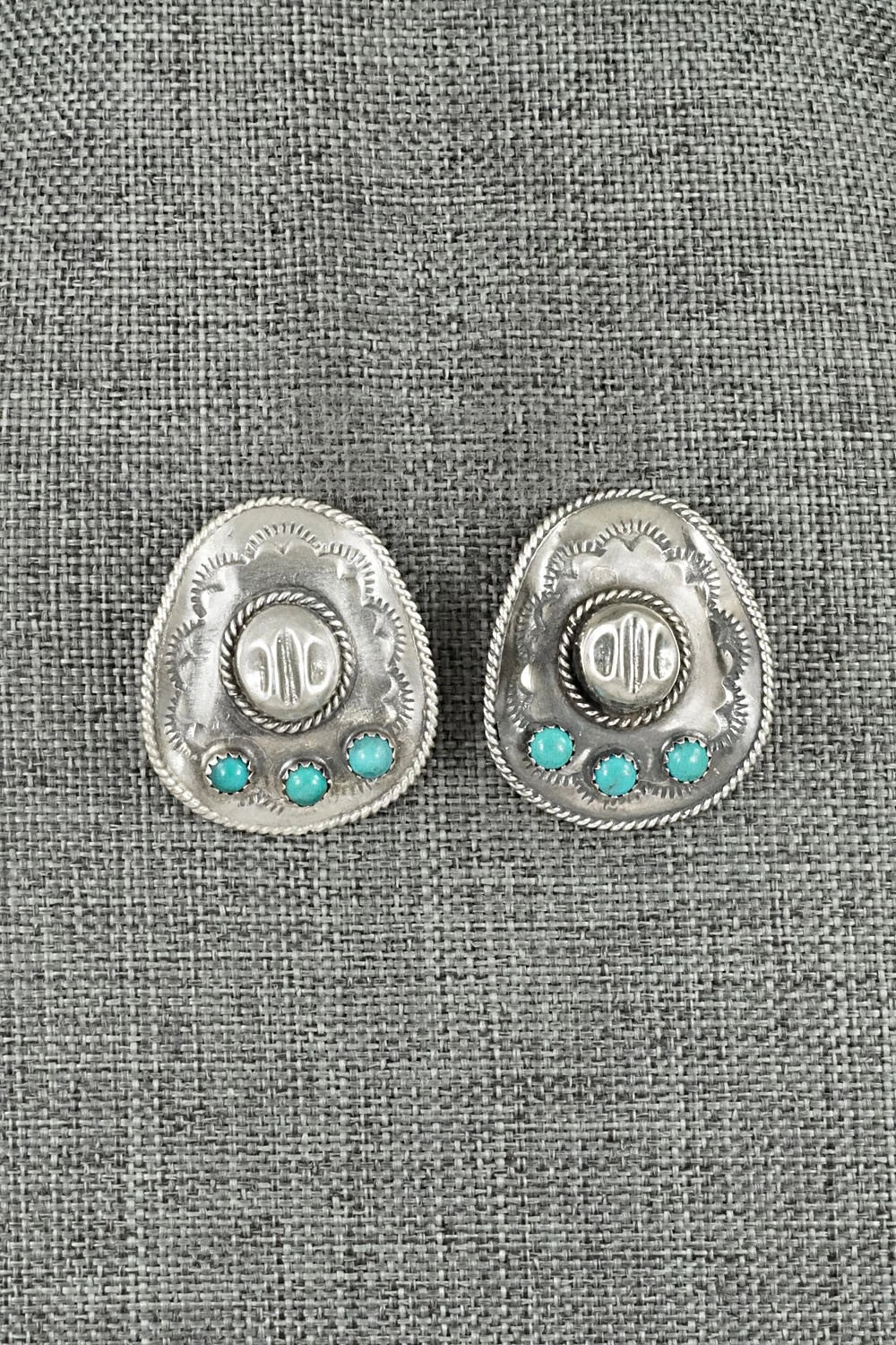 Turquoise & Sterling Silver Earrings - Bobby Platero
