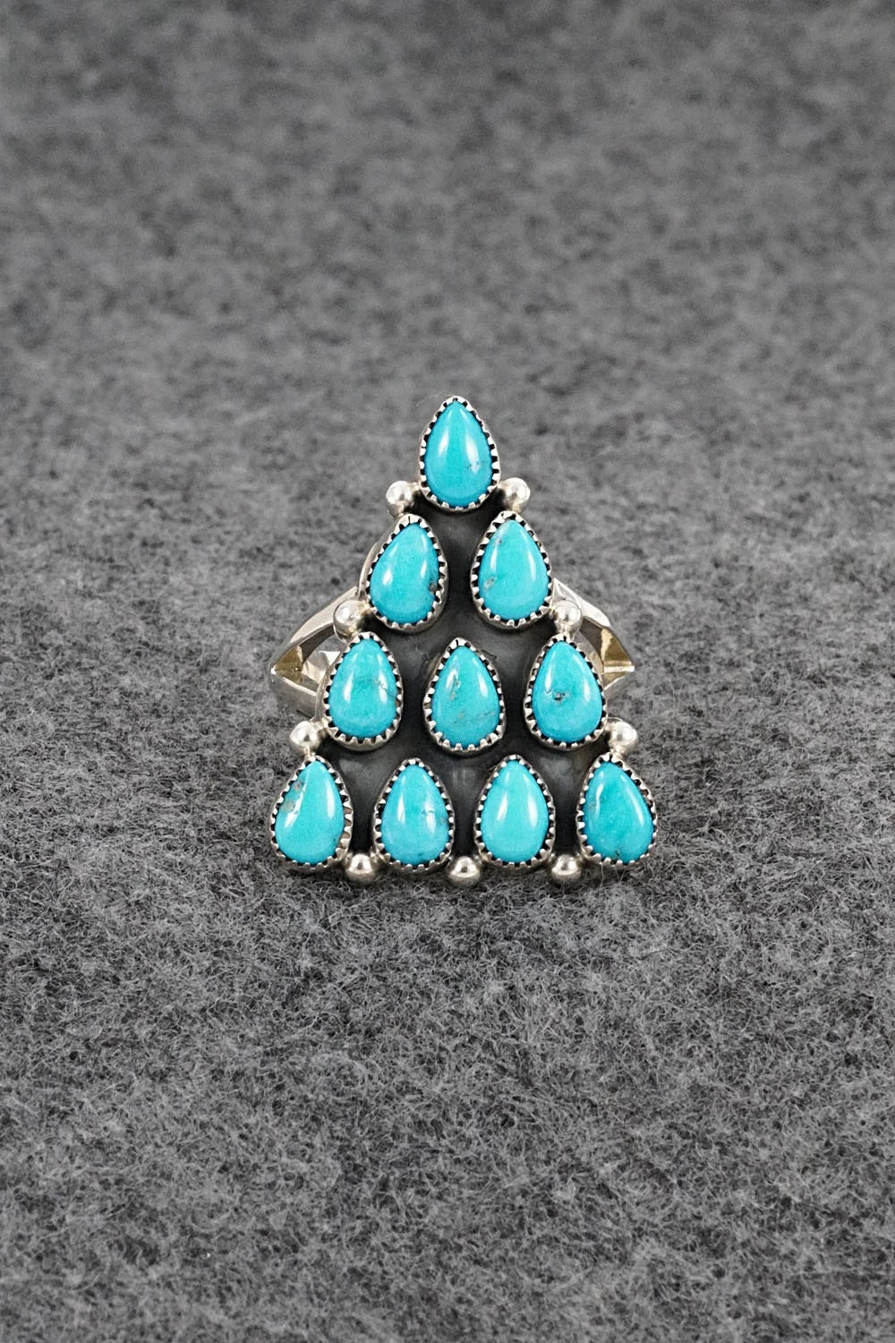 Turquoise & Sterling Silver Ring - Loretta Delgarito - Size 6.5