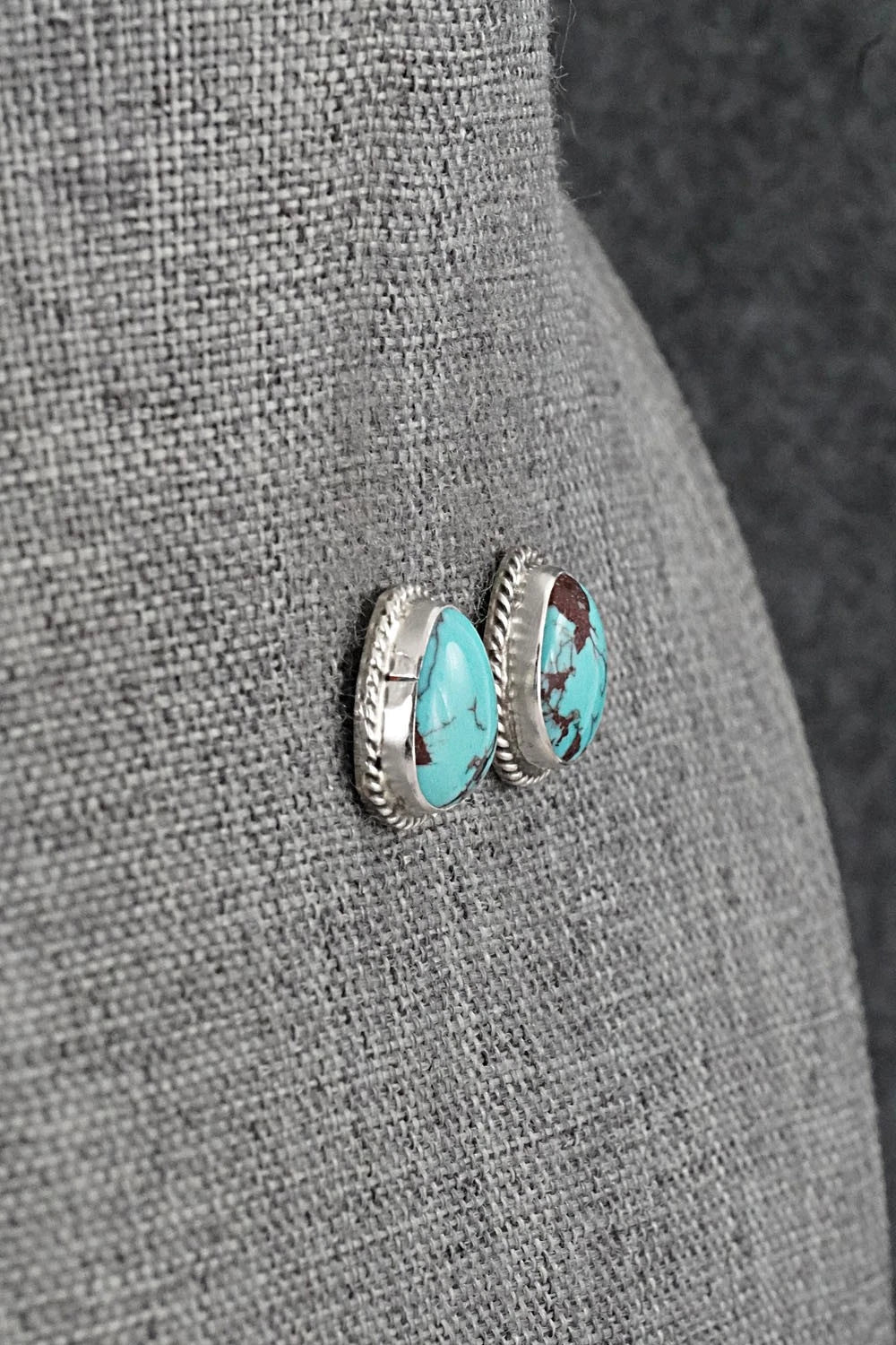 Turquoise & Sterling Silver Earrings - Eugene Gruber